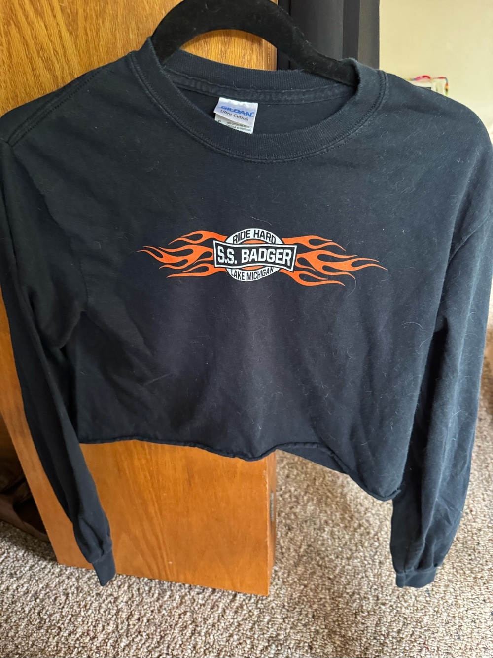 Harley Davidson-Style cropped long sleeve